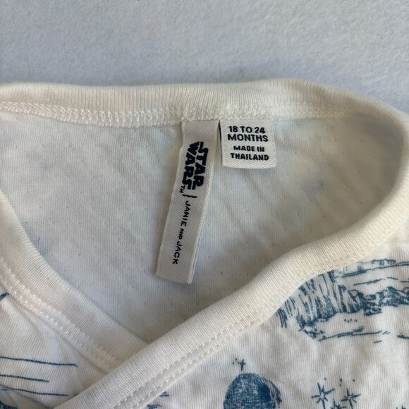 Janie and Jack STAR WARS Baby Toile Wrap Matching Set 12-18 White Luke Leia C3PO - Picture 5 of 7